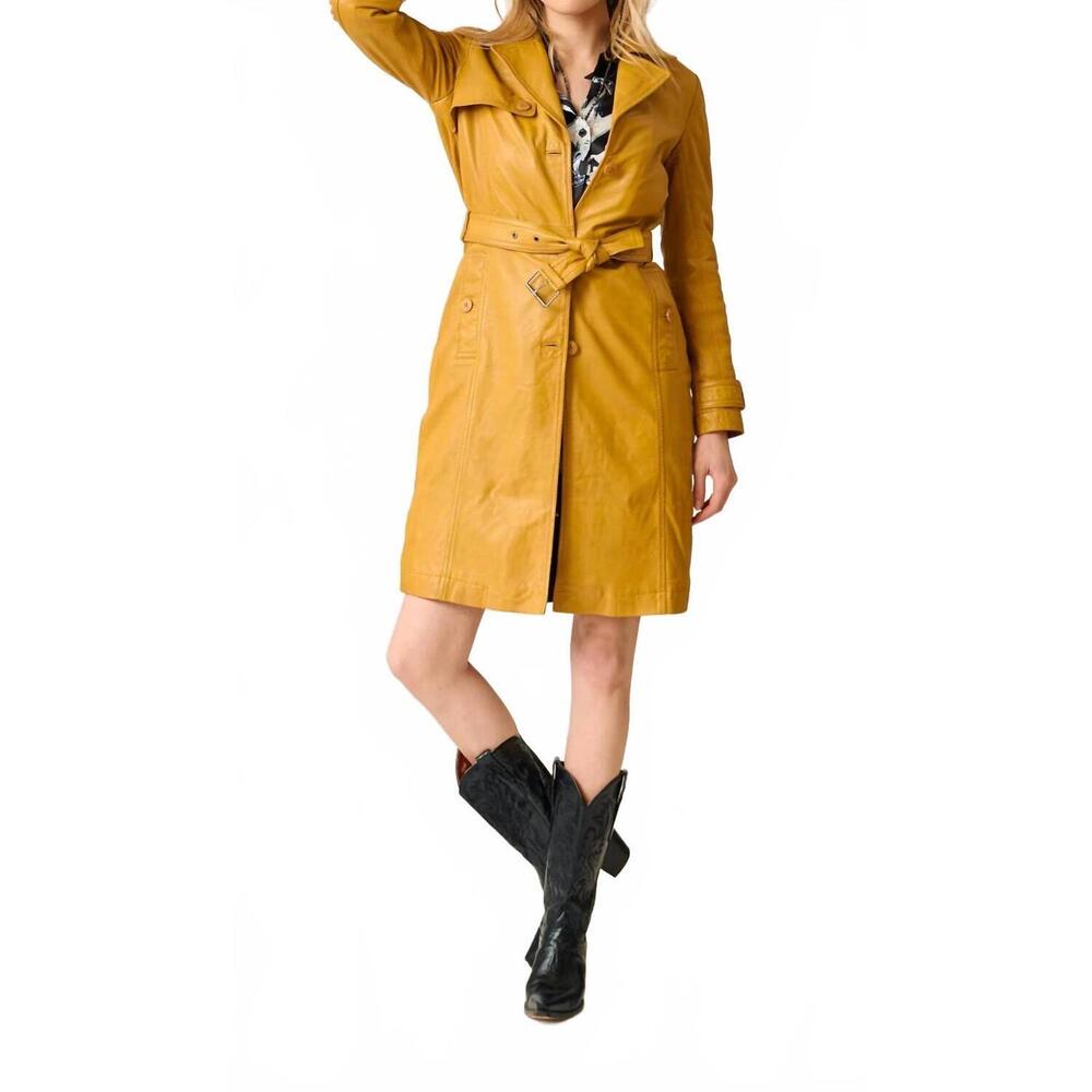 NEW MAURITIUS leah classic trench coat in yellow